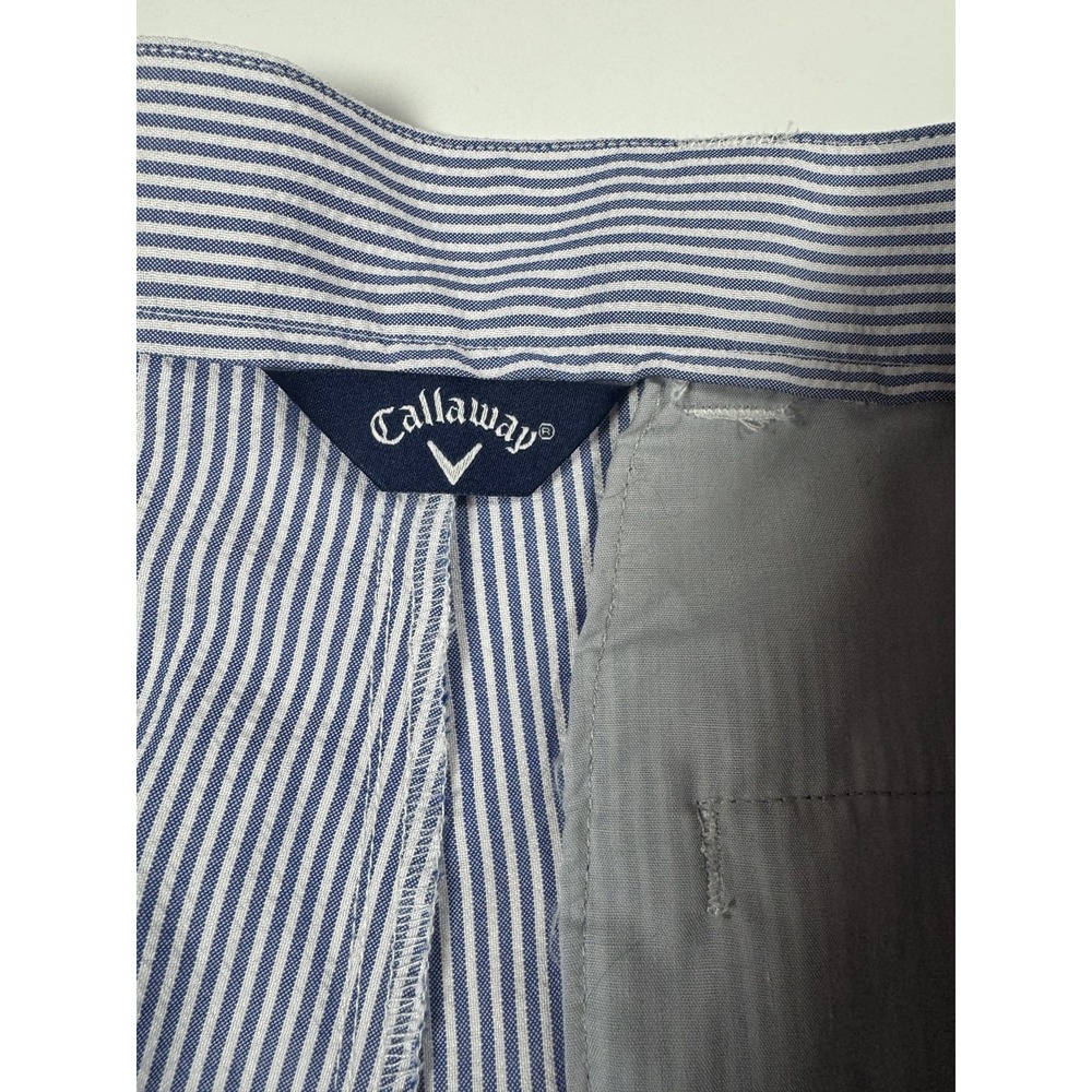 Callaway Shorts Mens 36 Blue White Striped‎ Golf Performance Lightweight Classic - Picture 8 of 8